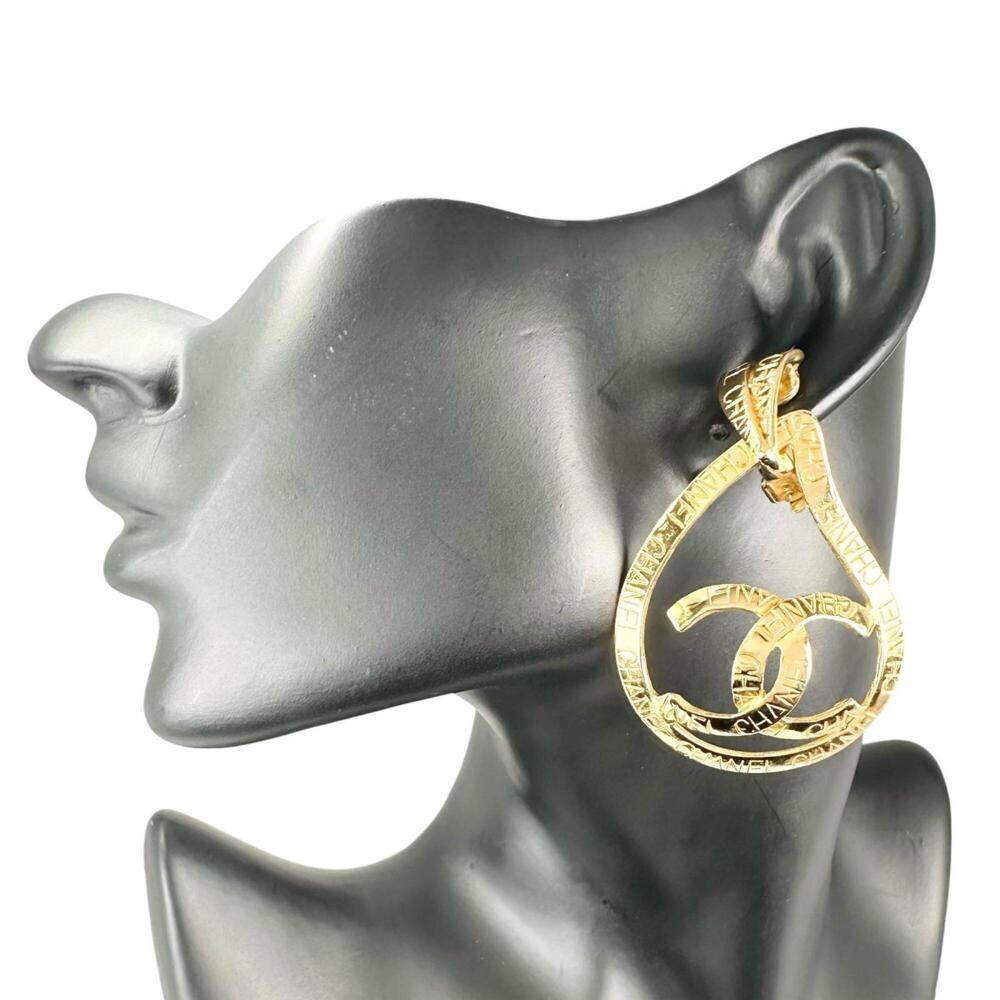CHANEL Gold Logo Earrings - Picture 2 of 7
